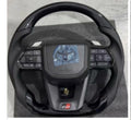 Toyota GR Supra piano black leather steering wheel